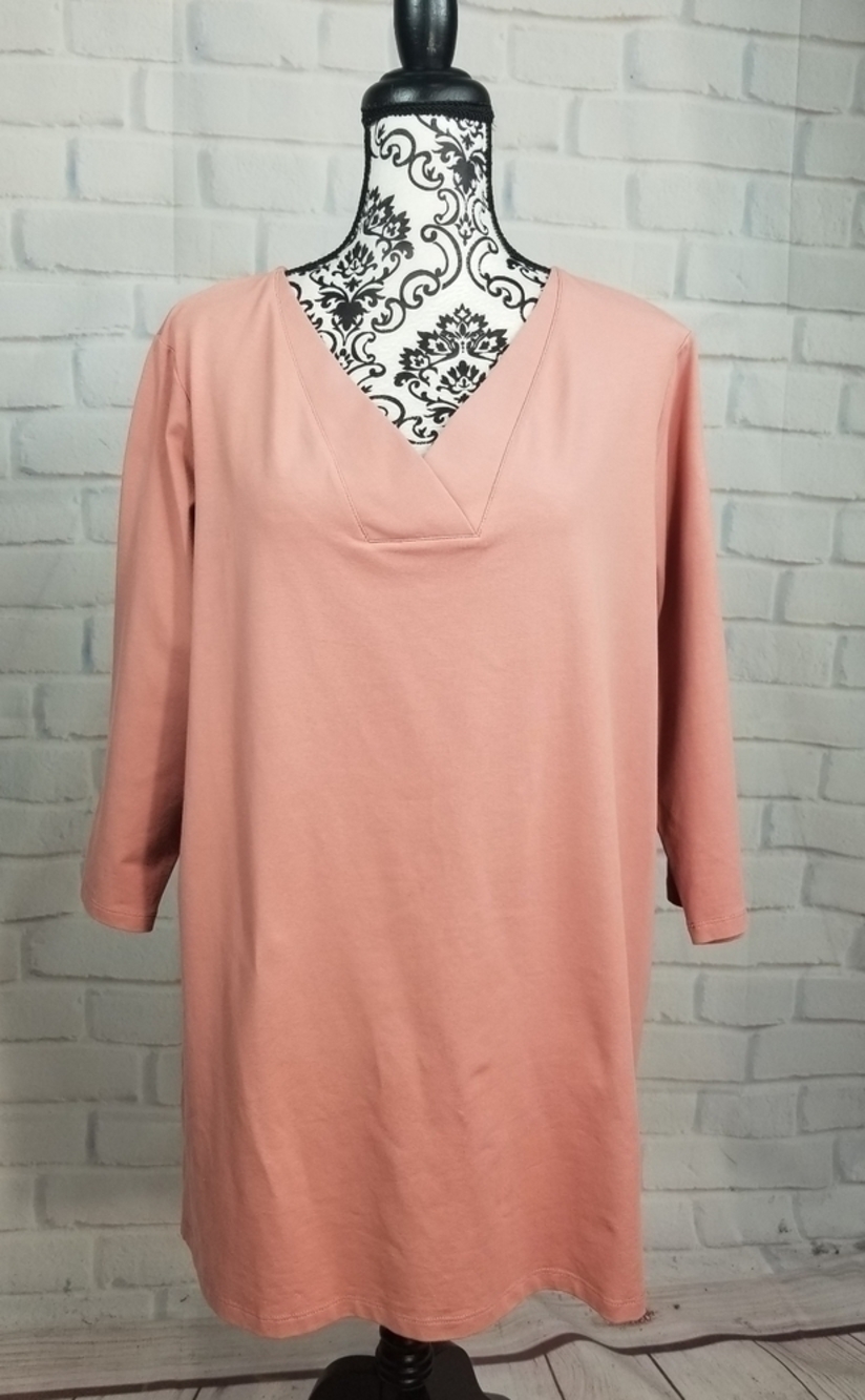 Denim & Co size 1x stretch knit long sleeve top